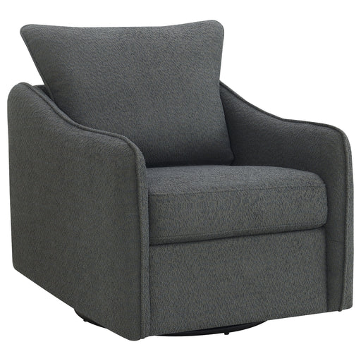Homestyle Furniture - Coaster - Madia Upholstered Sloped Arm Swivel Glider Chair Charcoal - 903393