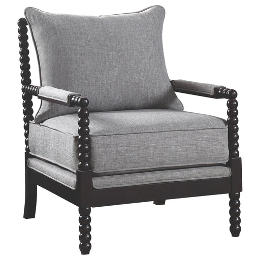 Homestyle Furniture - Coaster - Blanchett Upholstered Bobbin Accent Chair Grey and Black - 903824