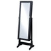 Homestyle Furniture - Coaster - Tutuola Cheval Mirror with Jewelry Storage Black - 904039
