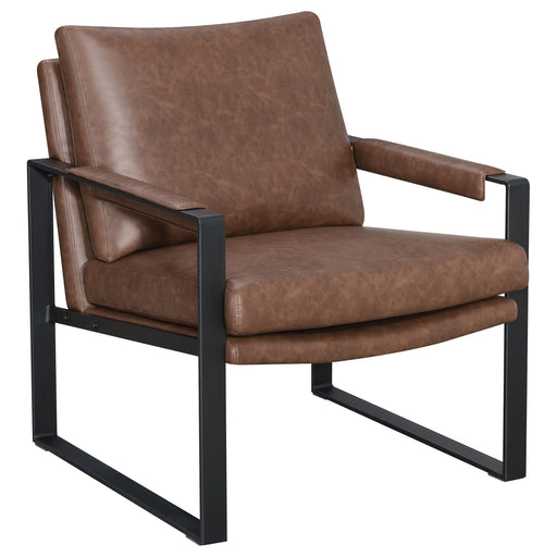 Homestyle Furniture - Coaster - Rosalind Upholstered Track Arm Accent Chair Brown - 904112