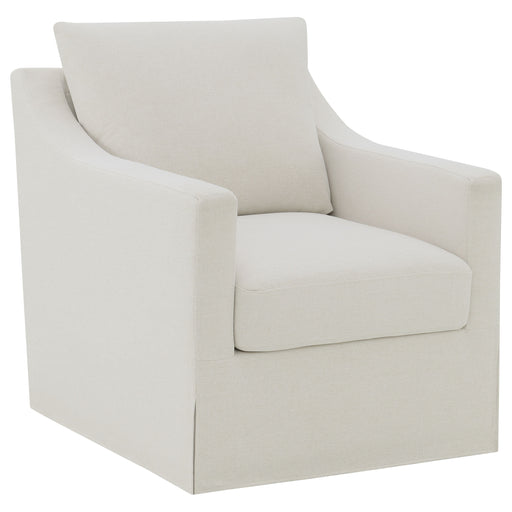 Homestyle Furniture - Coaster - Winter Upholstered Sloped Arm Accent Swivel Chair Beige - 904133