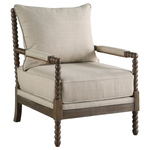 Homestyle Furniture - Coaster - Blanchett Upholstered Bobbin Accent Chair Beige and Natural - 905362