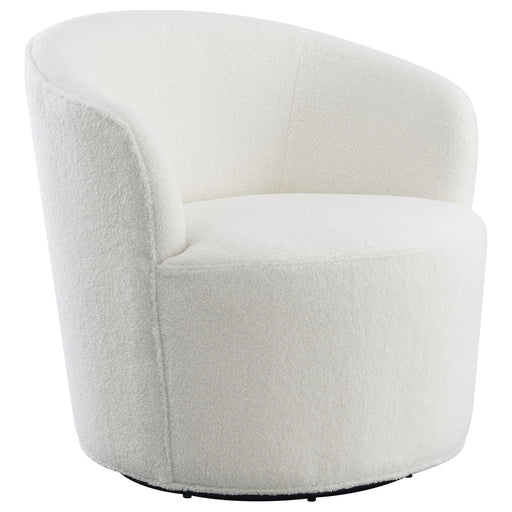 Homestyle Furniture - Coaster - Joyce Upholstered Barrel Back Swivel Chair White - 905633