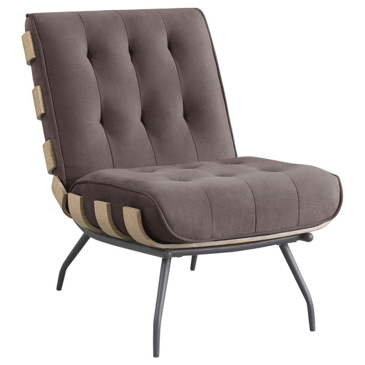 Homestyle Furniture - Coaster - Aloma Upholstered Tufted Armless Accent Chair Brown - 907503