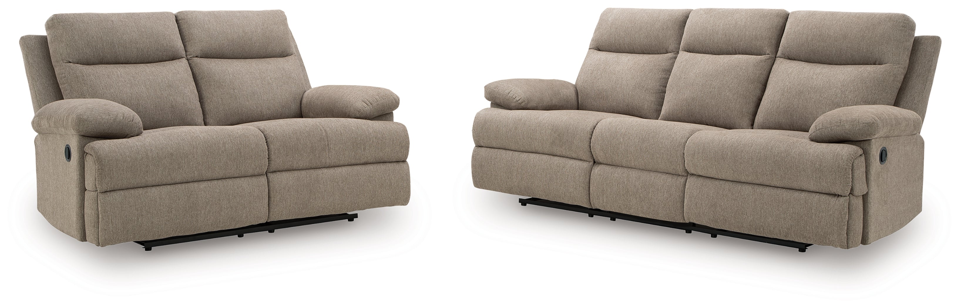 Homestyle Furniture - Ashley Furniture - Side-Swipe Reclining Sofa and Loveseat - Reclining Sofa and Loveseat / Mocha - PC91405U1