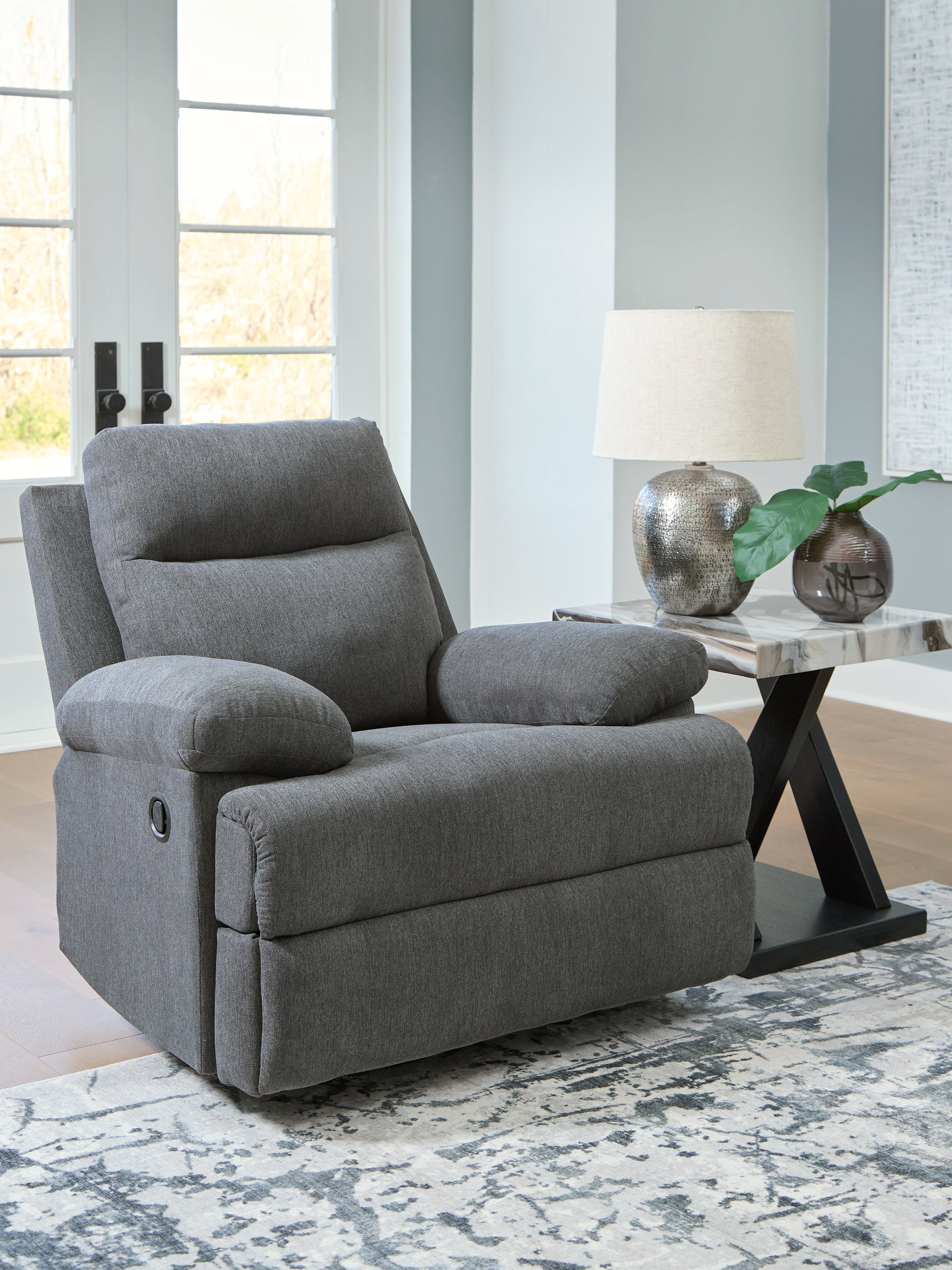 Homestyle Furniture - Ashley Furniture - Side-Swipe Recliner - Rocker Recliner / Charcoal - PC9140625