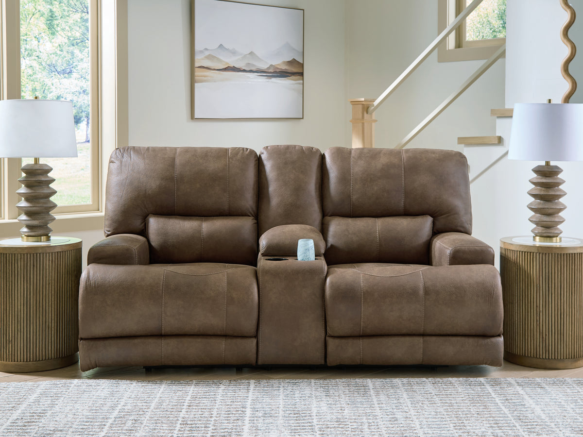 Homestyle Furniture - Ashley Furniture - Beckley Place Power Reclining Loveseat with Console - PWR REC Loveseat/CON/ADJ HDRST - PC9180218
