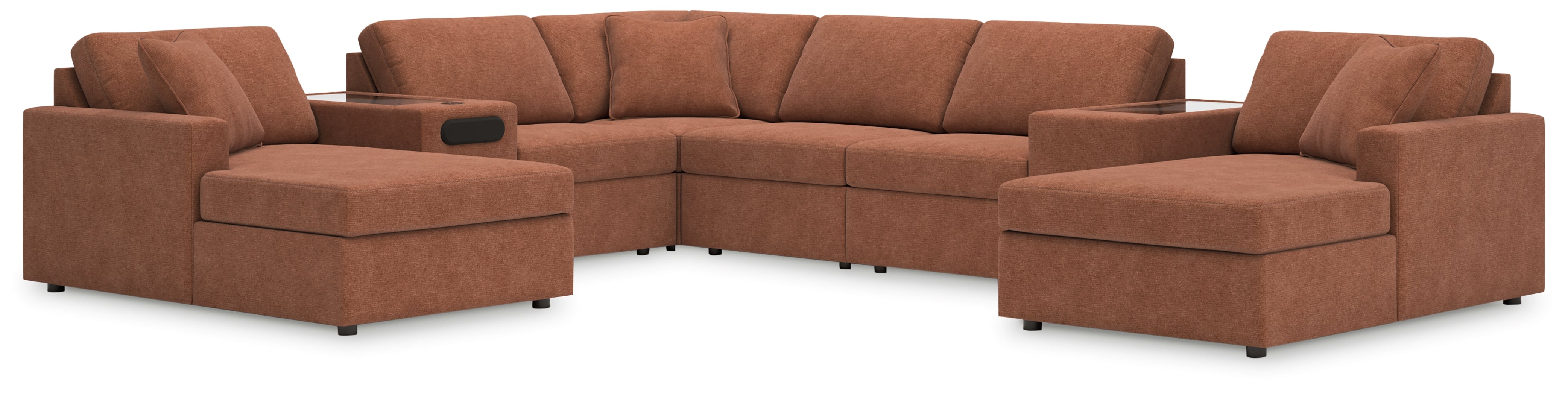 Homestyle Furniture - Ashley Furniture - Modmax 8-Piece Sectional with Chaise - RAF 8-Piece Sectional with Chaise / Spice - 92102S31