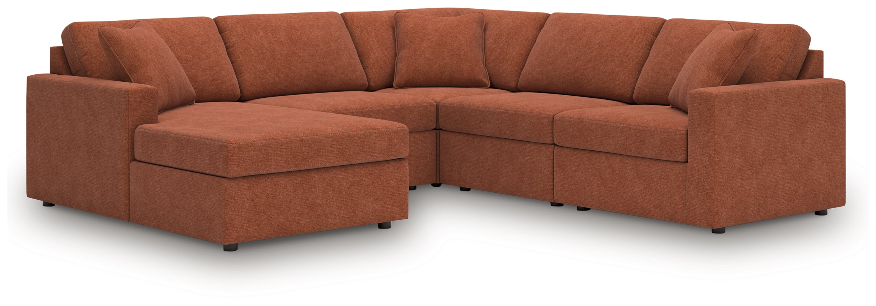 Homestyle Furniture - Ashley Furniture - Modmax 5-Piece Sectional with Chaise - RAF 5-Piece Sectional with Chaise / Spice - 92102S67