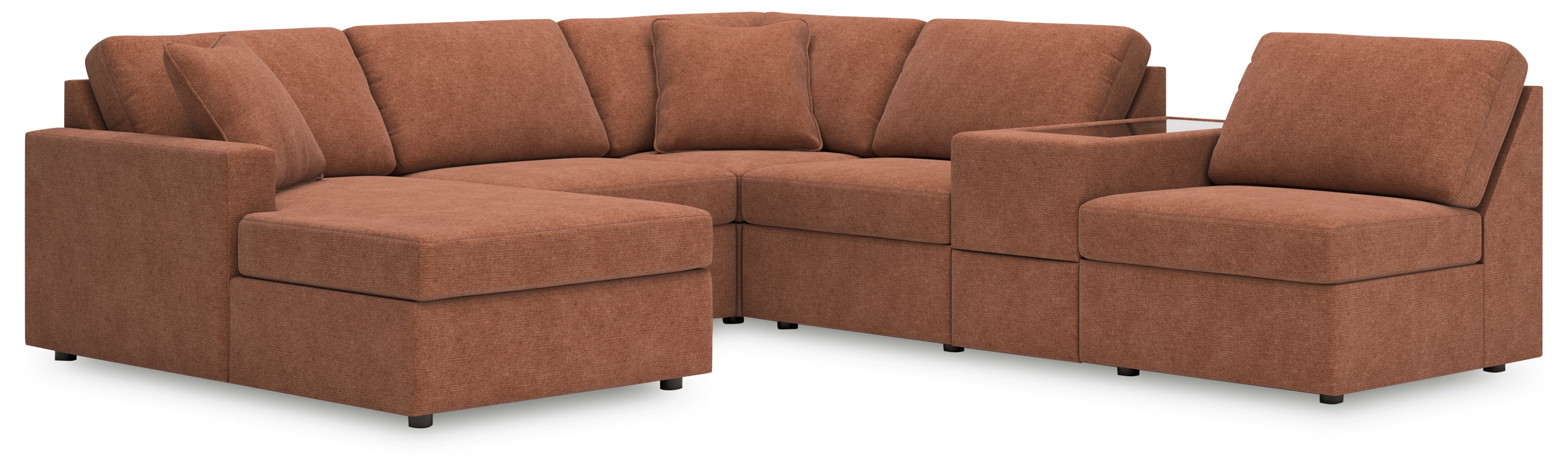 Homestyle Furniture - Ashley Furniture - Modmax 6-Piece Sectional with Chaise - RAF 6-Piece Sectional with Chaise / Spice - 92102S21
