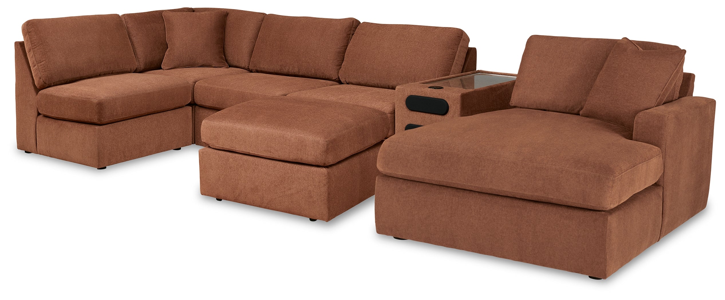 Homestyle Furniture - Ashley Furniture - Modmax 6-Piece Sectional with Chaise and Ottoman - 6-Piece Sectional with Chaise and Ottoman / Spice - 92102U10