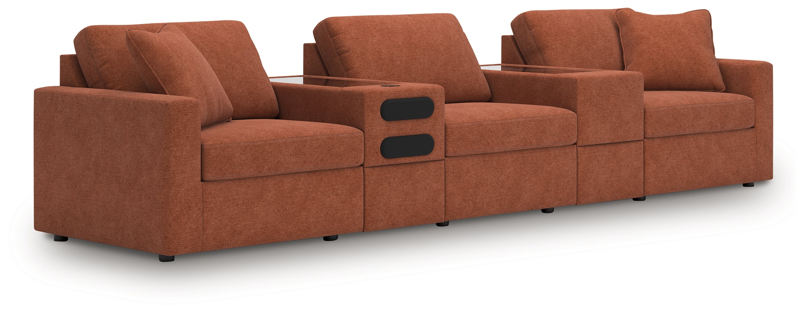 Homestyle Furniture - Ashley Furniture - Modmax 5-Piece Sectional with Audio System - RAF 5-Piece Sectional with Audio System / Spice - 92102S64