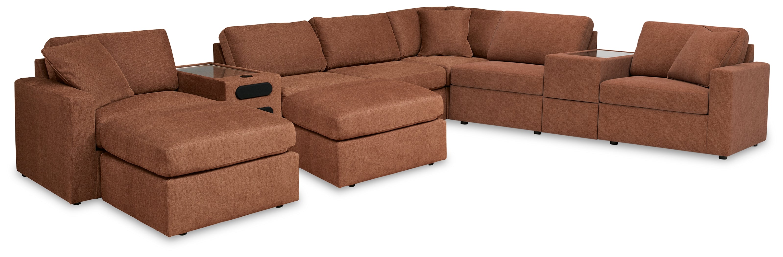 Homestyle Furniture - Ashley Furniture - Modmax 8-Piece Sectional and 2 Ottomans - 8-Piece Sectional and 2 Ottomans / Spice - 92102U13