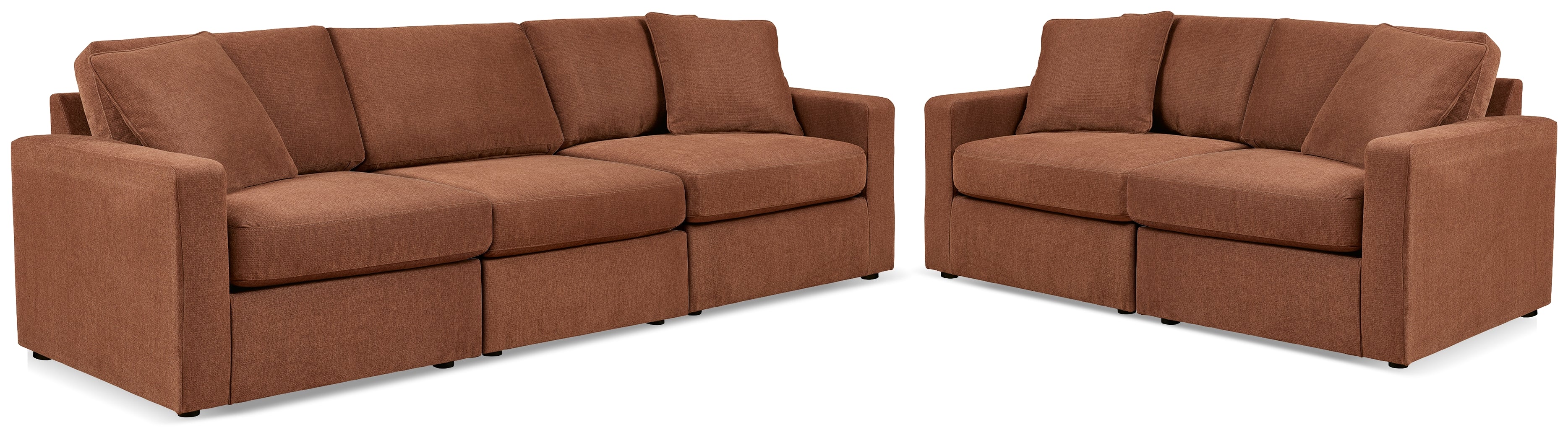 Homestyle Furniture - Ashley Furniture - Modmax 3-Piece Sectional Sofa and 2-Piece Sectional Loveseat - 3-Piece Sectional Sofa and 2-Piece Sectional Loveseat / Spice - 92102U20