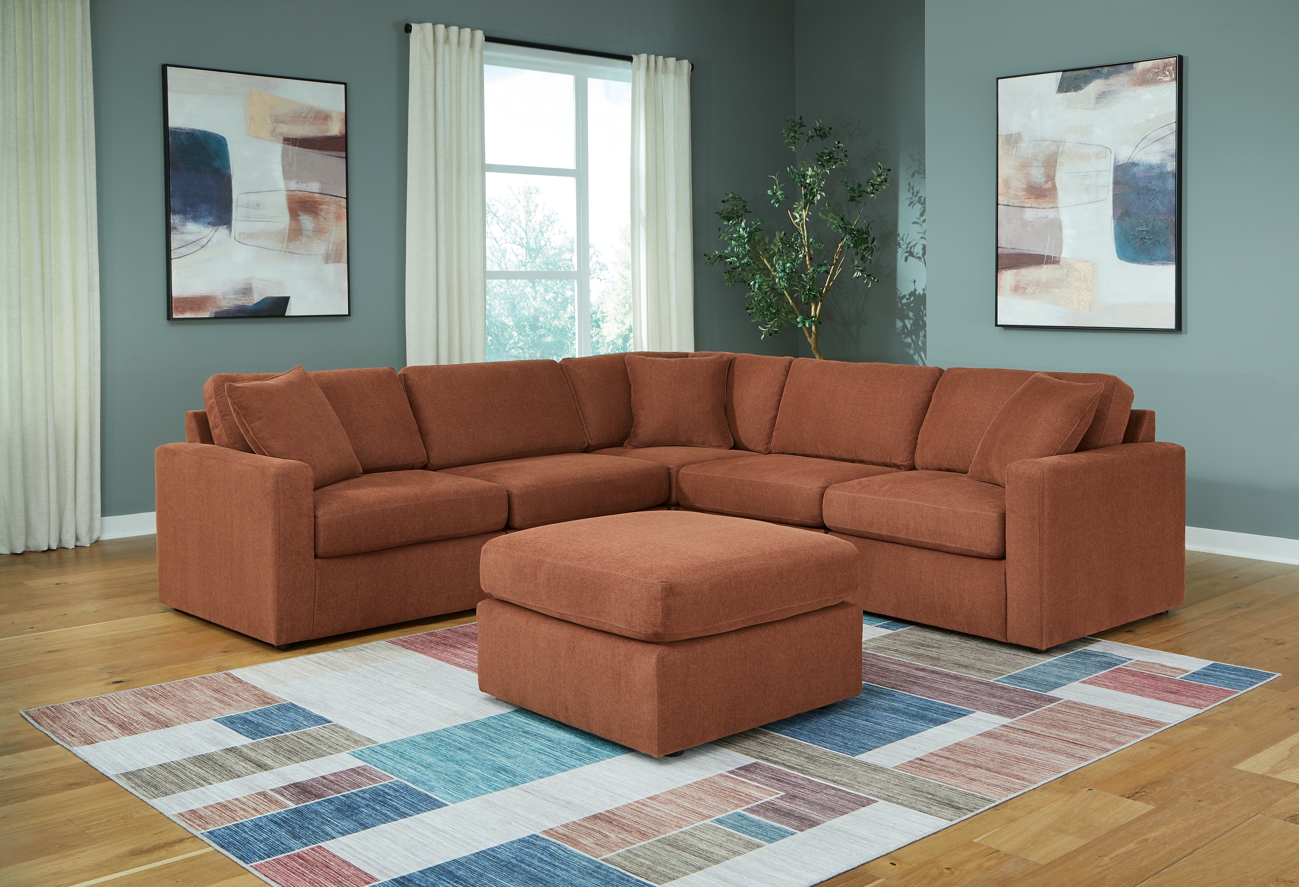 Homestyle Furniture - Ashley Furniture - Modmax 5-Piece Sectional and Ottoman - 5-Piece Sectional and Ottoman / Spice - 92102U14