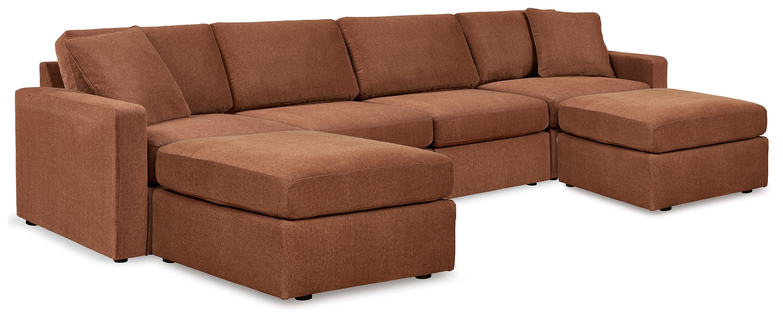 Homestyle Furniture - Ashley Furniture - Modmax 4-Piece Sectional and 2 Ottomans - 4-Piece Sectional and 2 Ottomans / Spice - 92102U1