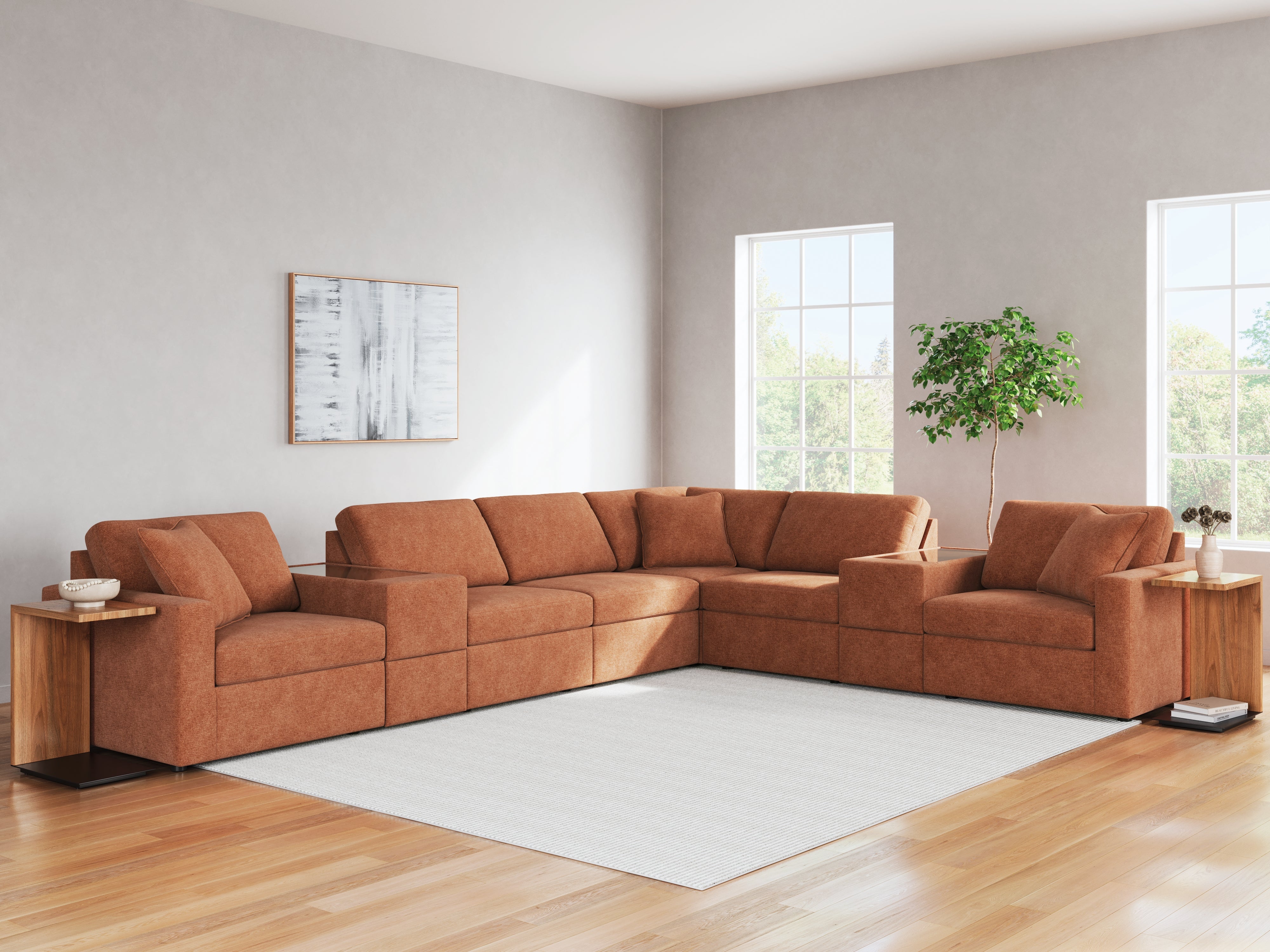 Homestyle Furniture - Ashley Furniture - Modmax 8-Piece Sectional - RAF 8-Piece Sectional / Spice - 92102S11
