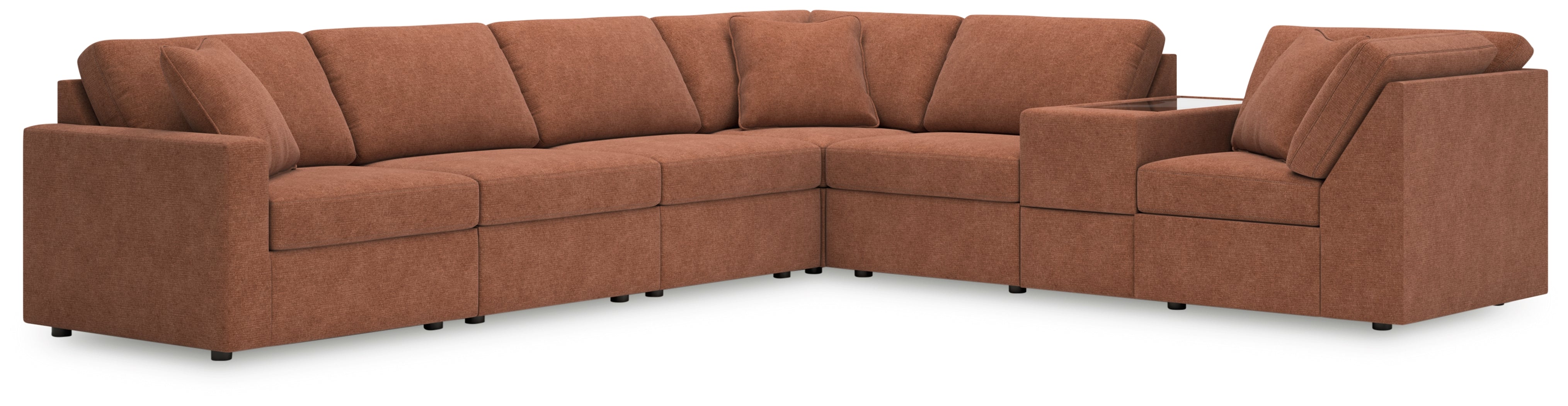 Homestyle Furniture - Ashley Furniture - Modmax 7-Piece Sectional - 7-Piece Sectional with Storage Console / Spice - 92102S32