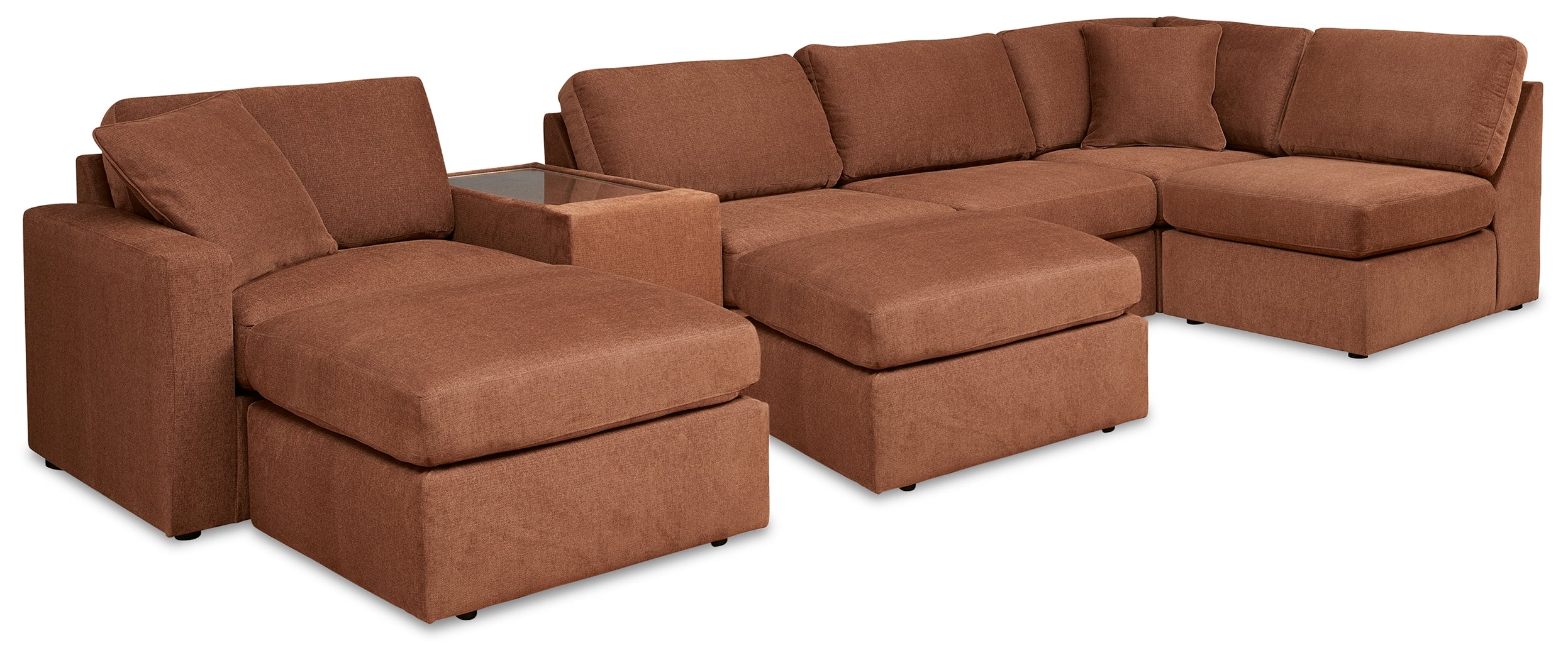 Homestyle Furniture - Ashley Furniture - Modmax 6-Piece Sectional and 2 Ottomans - 6-Piece Sectional and 2 Ottomans / Spice - 92102U5