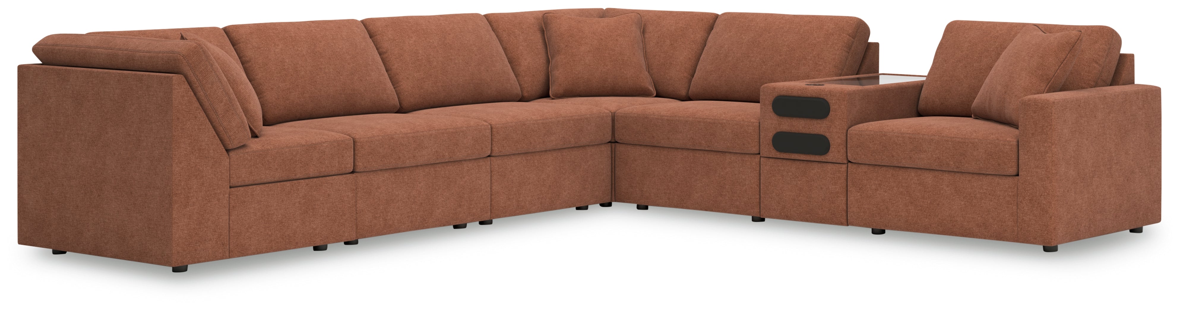 Homestyle Furniture - Ashley Furniture - Modmax 7-Piece Sectional - 7-Piece Sectional with Audio Console / Spice - 92102S34