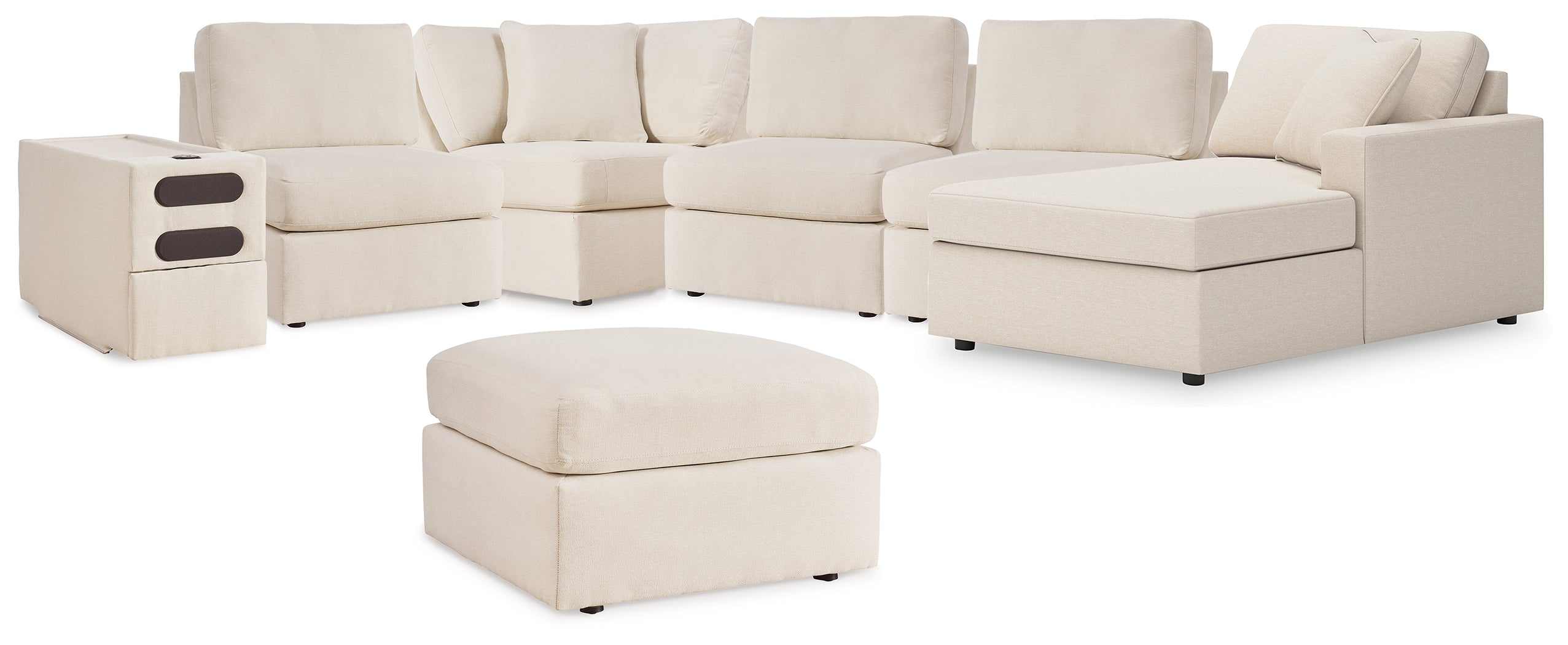 Homestyle Furniture - Ashley Furniture - Modmax 6-Piece Sectional with Chaise and Ottoman - 6-Piece Sectional with Chaise and Ottoman / Oyster - 92103U10