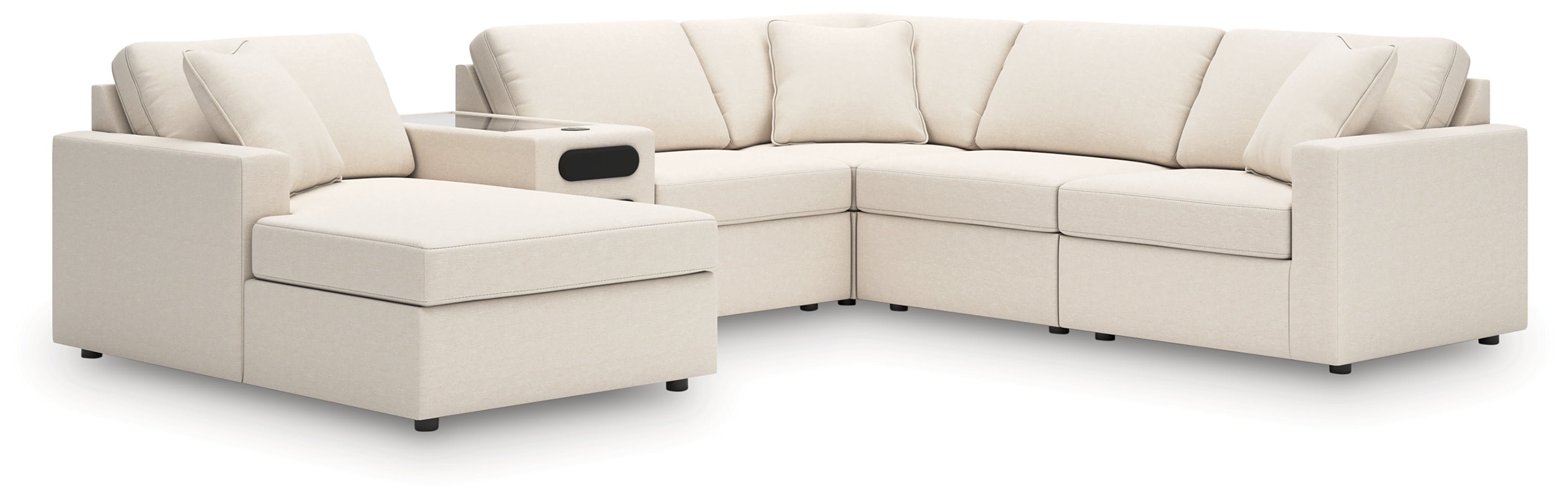 Homestyle Furniture - Ashley Furniture - Modmax 6-Piece Sectional with Audio System and Chaise - RAF 6-Piece Sectional with Audio System and Chaise / Oyster - 92103S50