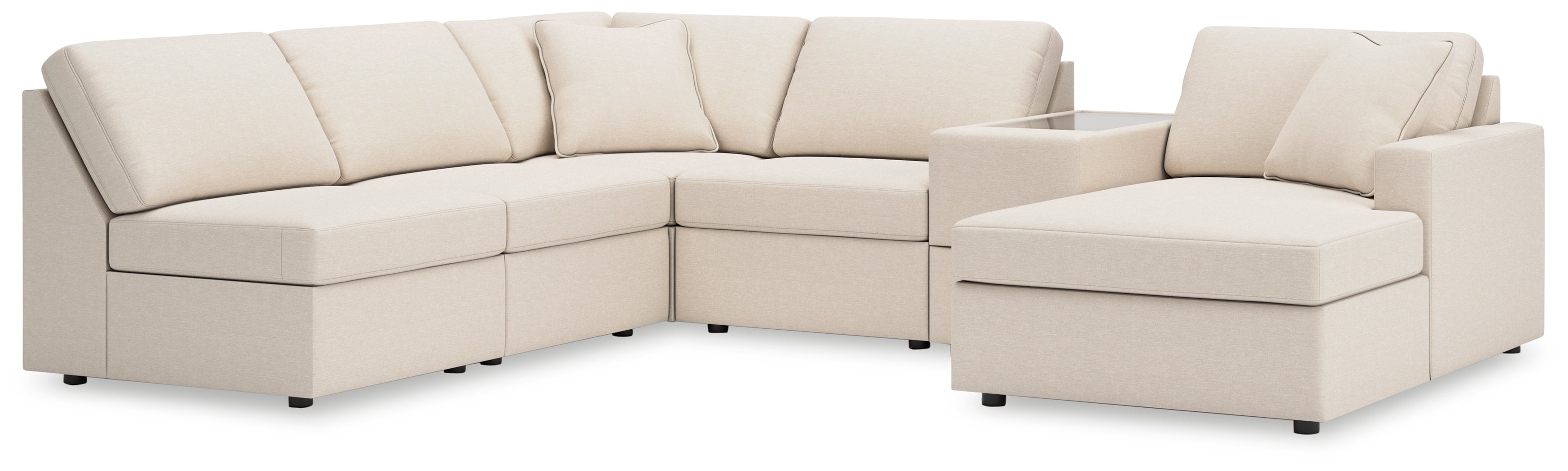 Homestyle Furniture - Ashley Furniture - Modmax 6-Piece Sectional with Chaise - 6-Piece Sectional with Chaise and Storage Console / Oyster - 92103S22