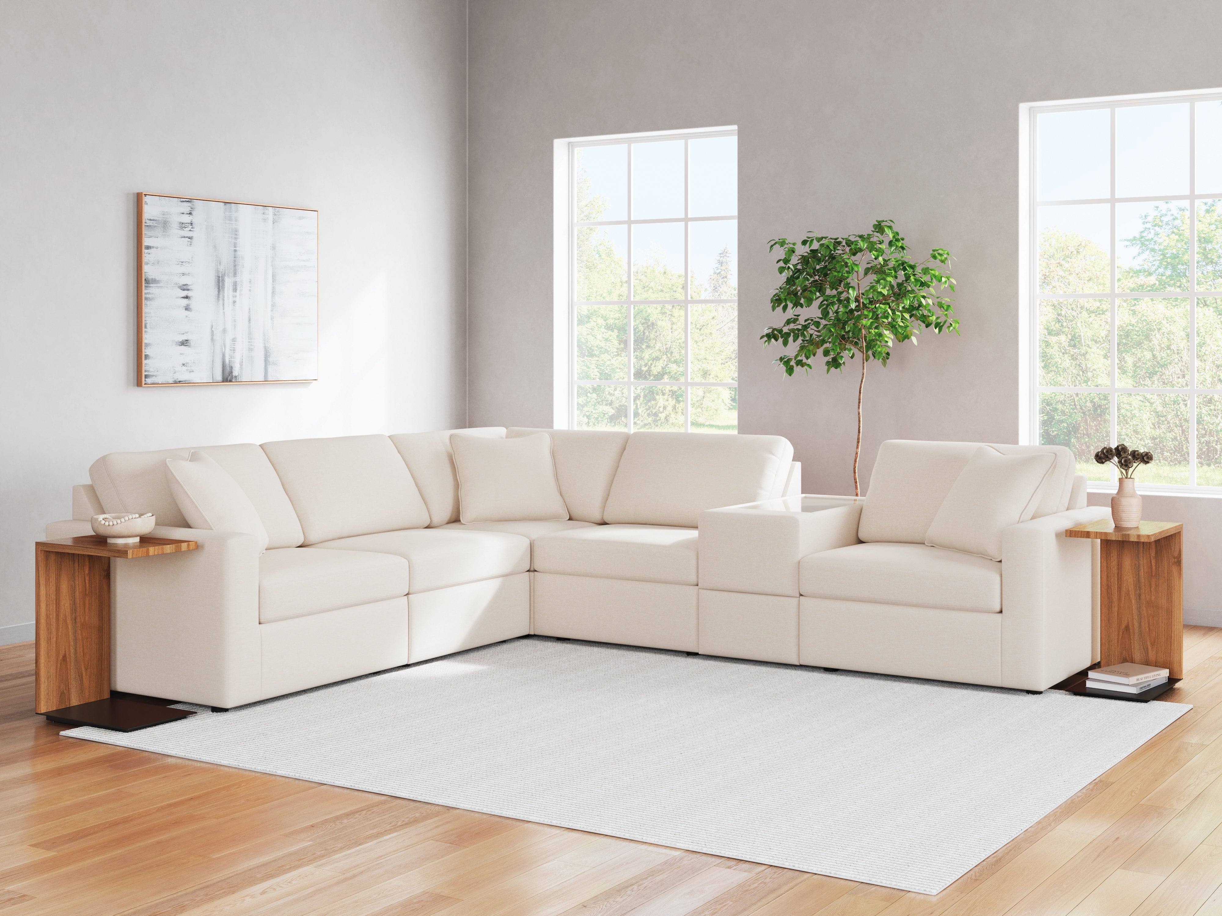 Homestyle Furniture - Ashley Furniture - Modmax 6-Piece Sectional - RAF 6-Piece Sectional / Oyster - 92103S7