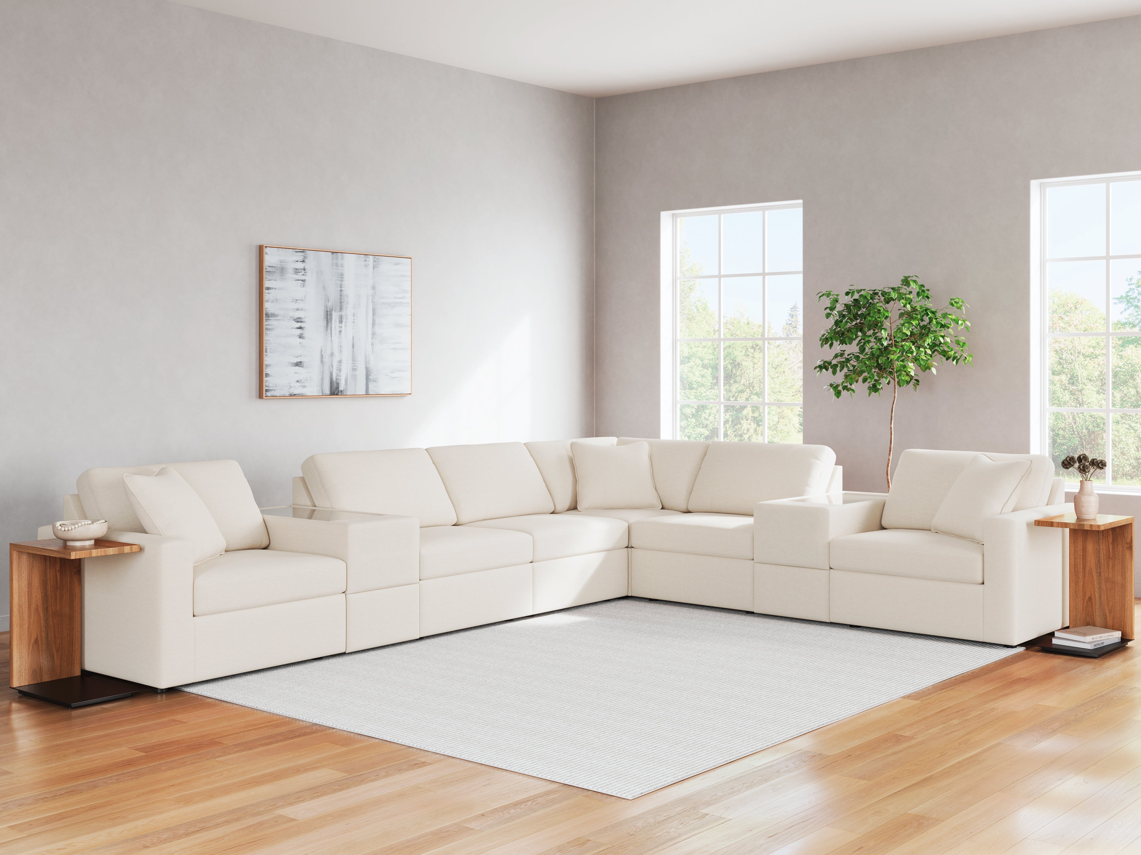 Homestyle Furniture - Ashley Furniture - Modmax 8-Piece Sectional - RAF 8-Piece Sectional / Oyster - 92103S11