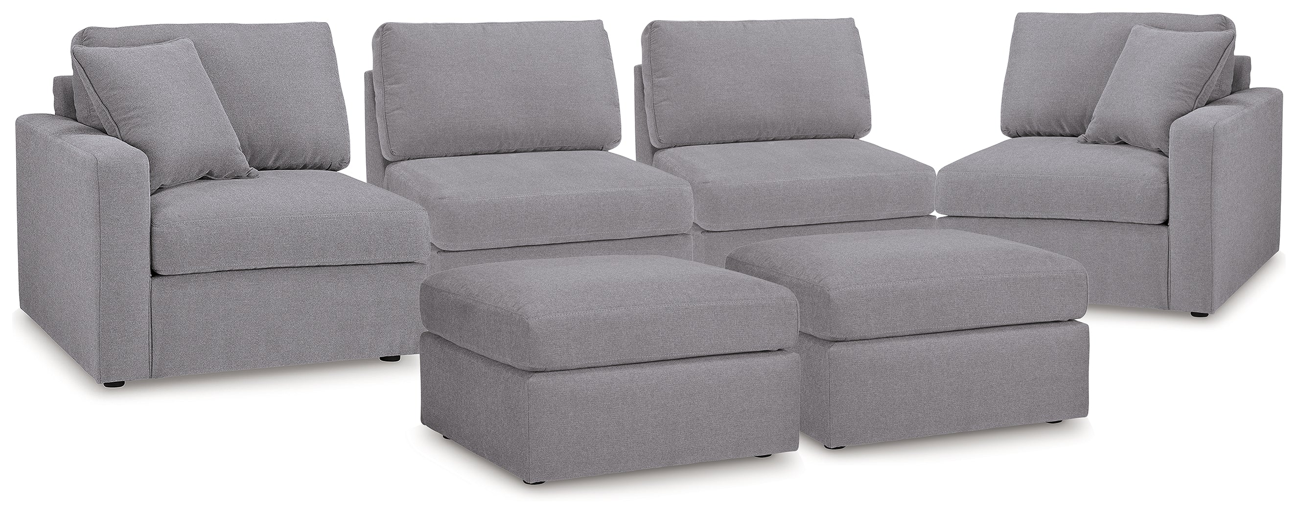 Homestyle Furniture - Ashley Furniture - Modmax 4-Piece Sectional and 2 Ottomans - 4-Piece Sectional and 2 Ottomans / Granite - 92104U1