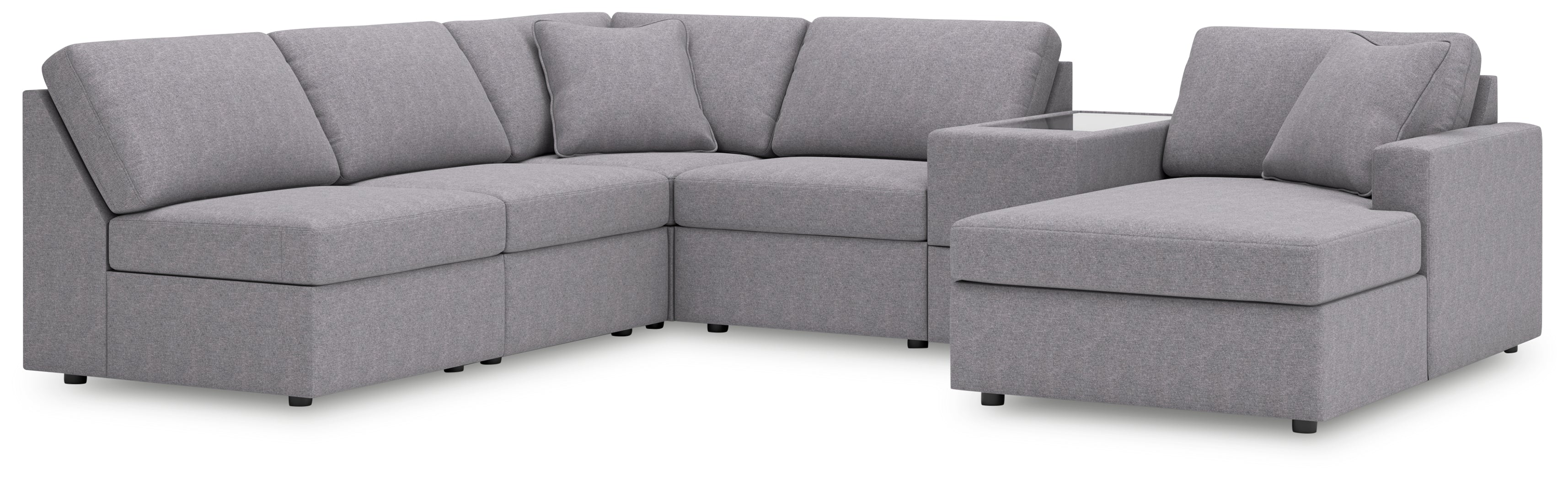 Homestyle Furniture - Ashley Furniture - Modmax 6-Piece Sectional with Chaise - 6-Piece Sectional with Chaise and Storage Console / Granite - 92104S22