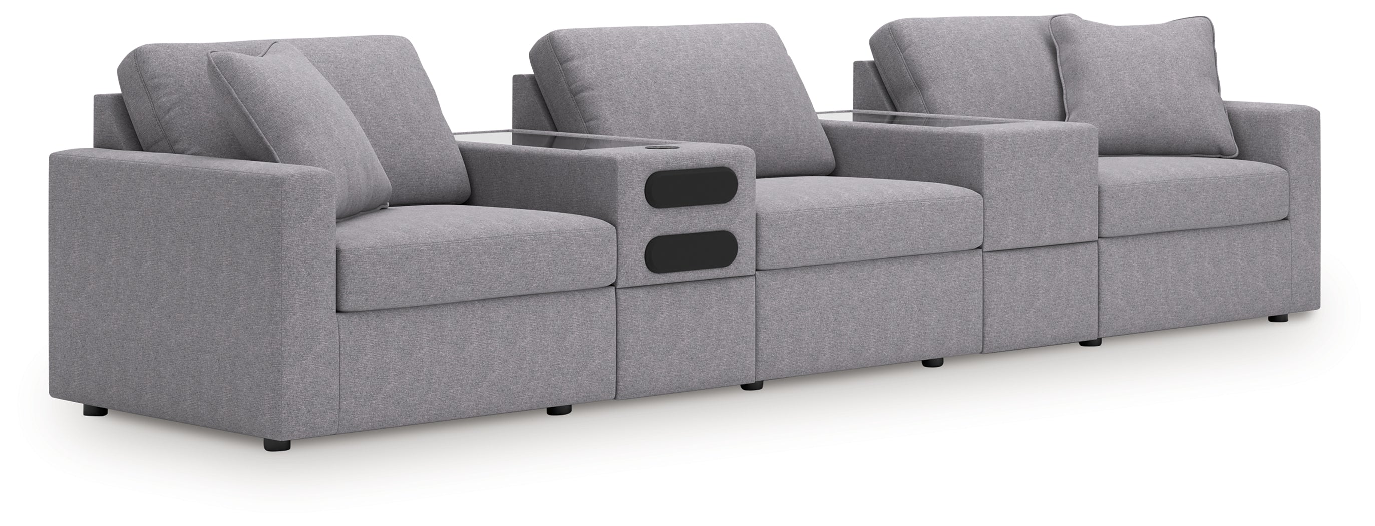 Homestyle Furniture - Ashley Furniture - Modmax 5-Piece Sectional with Audio System - RAF 5-Piece Sectional with Audio System / Granite - 92104S64