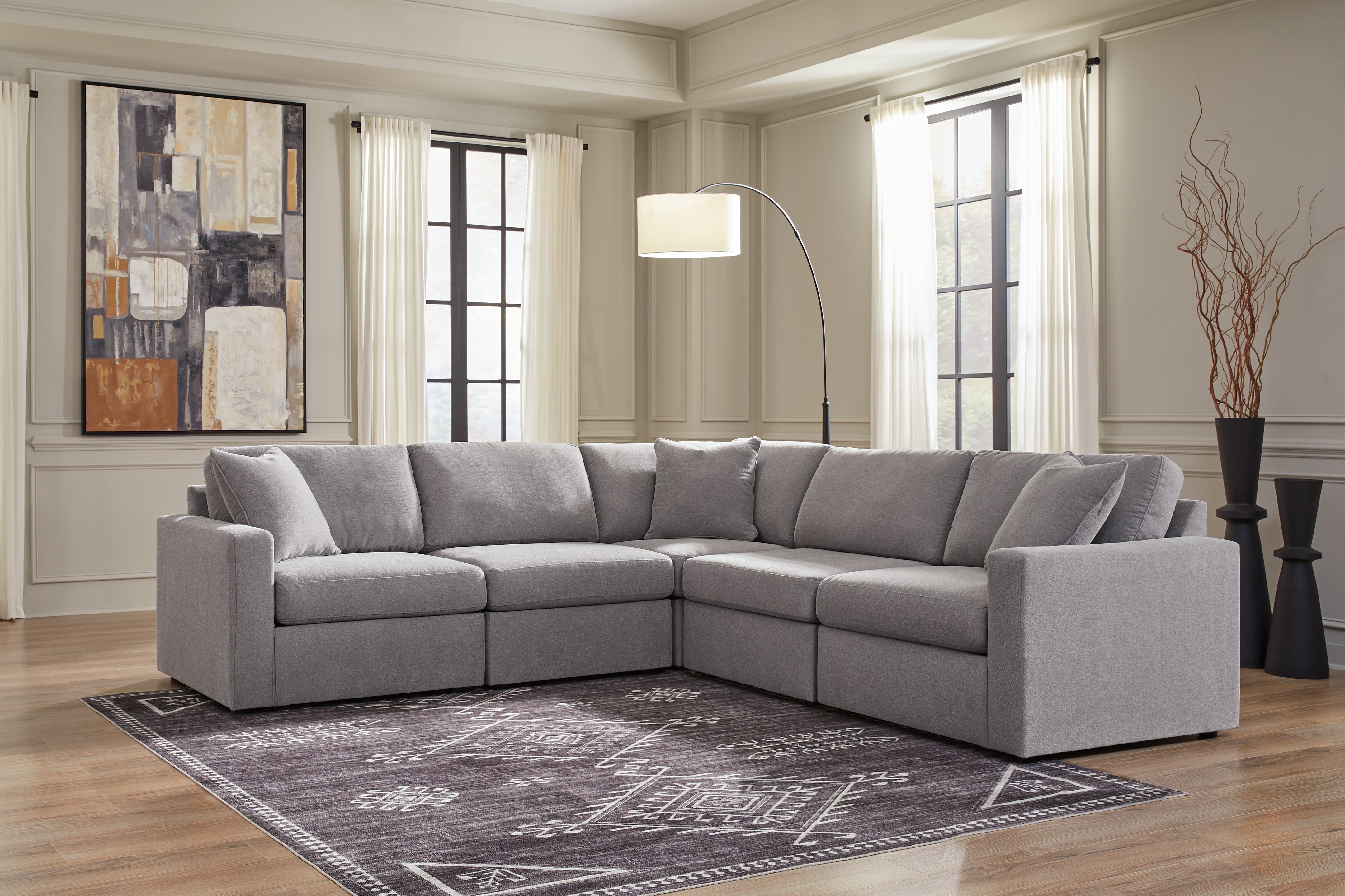Homestyle Furniture - Ashley Furniture - Modmax 5-Piece Sectional - RAF 5-Piece Sectional / Granite - 92104S6