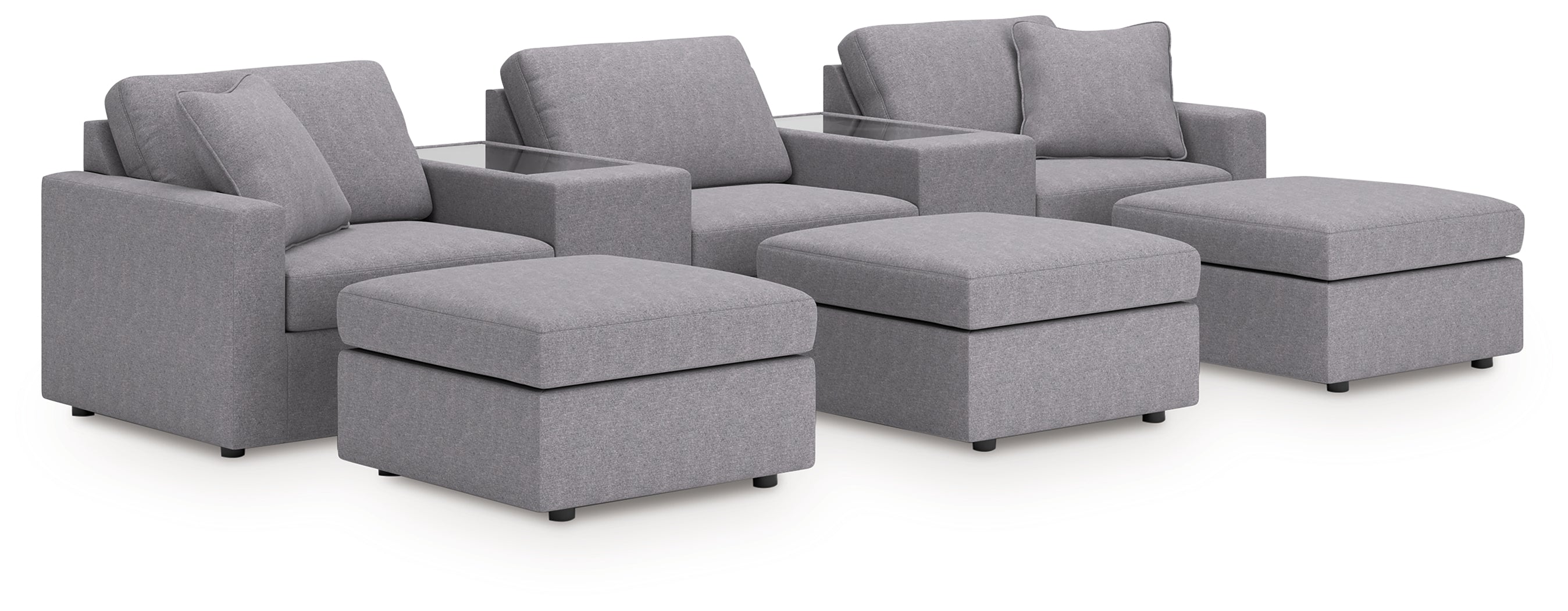 Homestyle Furniture - Ashley Furniture - Modmax 5-Piece Sectional and 3 Ottomans - 5-Piece Sectional and 3 Ottomans - 92104U19