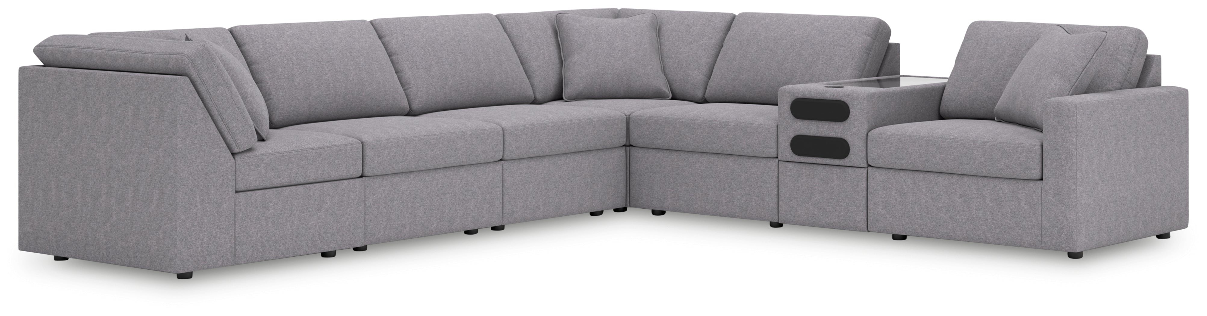 Homestyle Furniture - Ashley Furniture - Modmax 7-Piece Sectional - 7-Piece Sectional with Audio Console / Granite - 92104S34