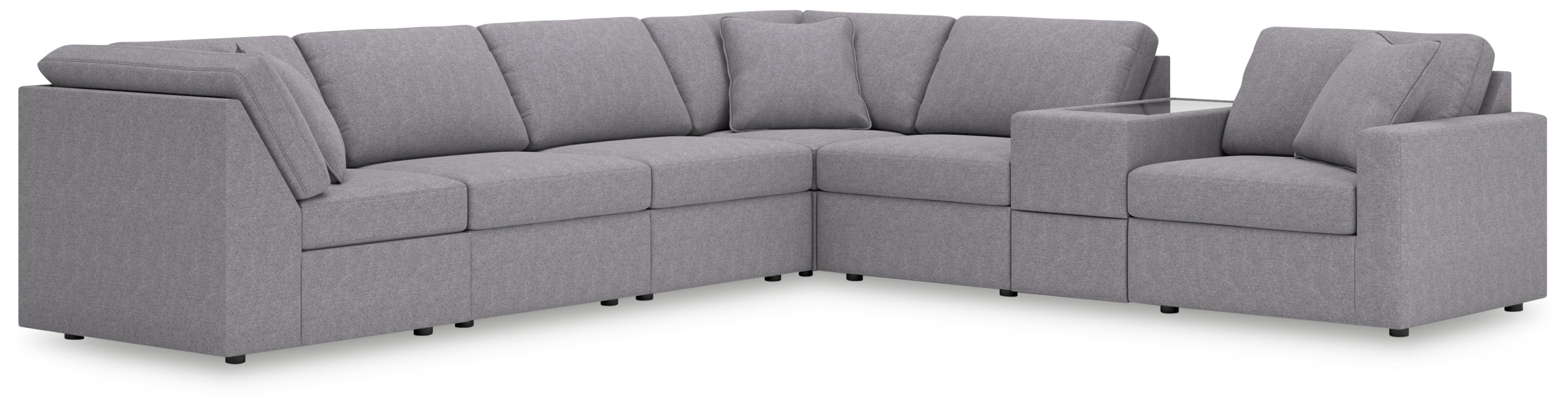 Homestyle Furniture - Ashley Furniture - Modmax 7-Piece Sectional - 7-Piece Sectional with Storage Console / Granite - 92104S32