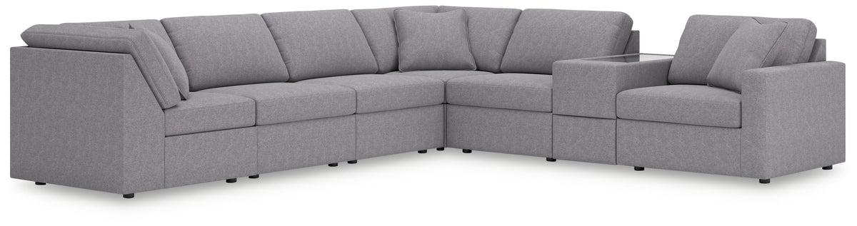 Homestyle Furniture - Ashley Furniture - Modmax 7-Piece Sectional - 7-Piece Sectional with Storage Console / Granite - 92104S32