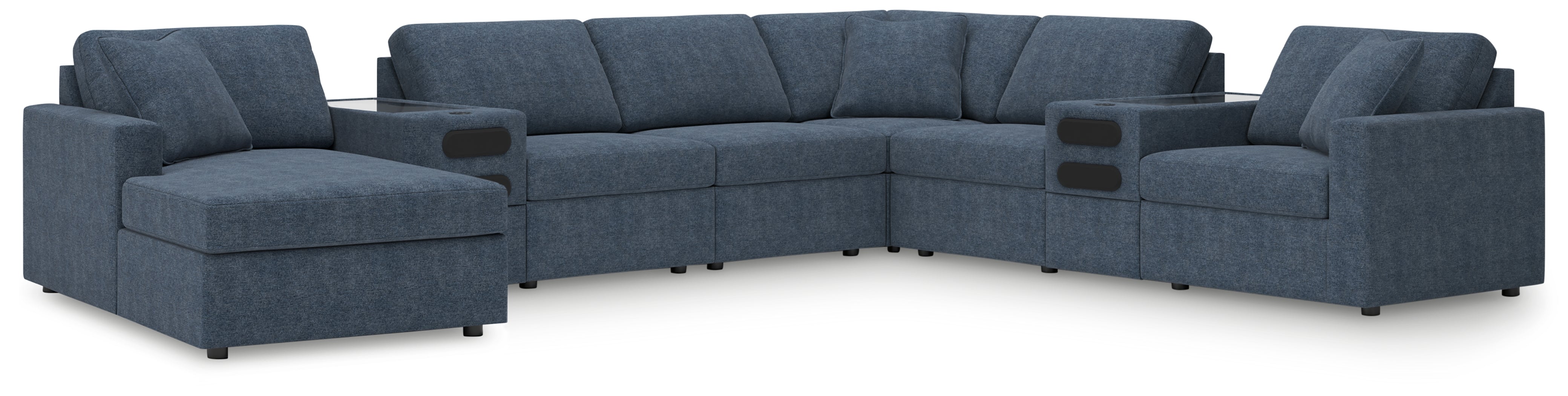Homestyle Furniture - Ashley Furniture - Modmax 8-Piece Sectional with Audio System and Chaise - RAF 8-Piece Sectional with Audio System and Chaise / Ink - 92121S47