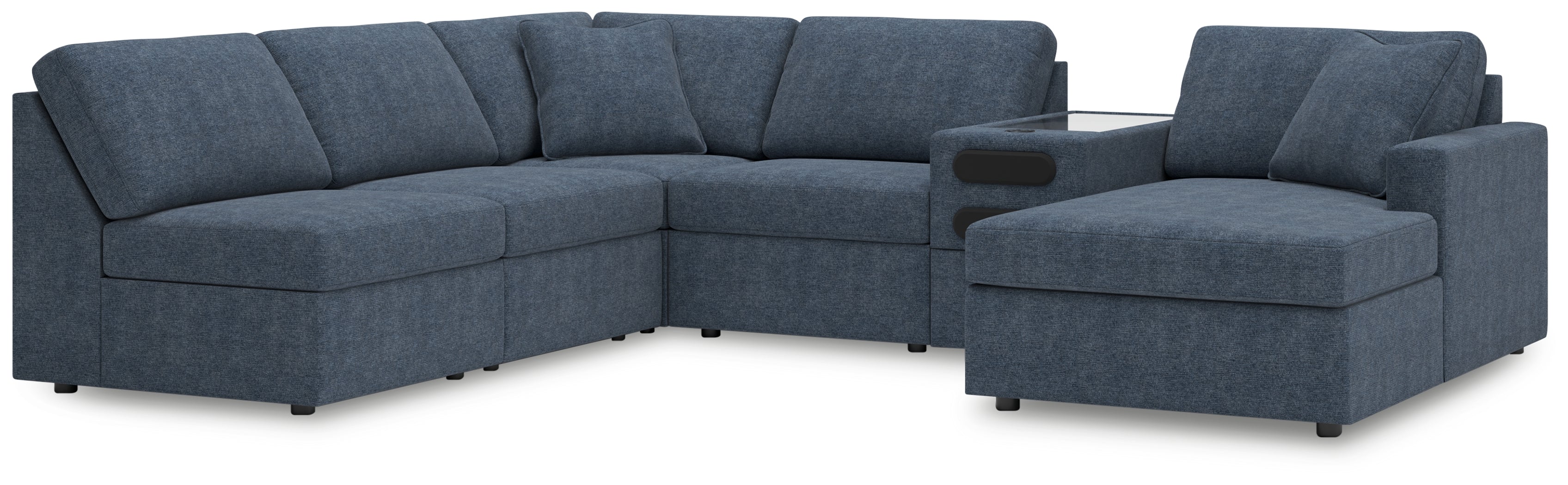 Homestyle Furniture - Ashley Furniture - Modmax 6-Piece Sectional with Chaise - 6-Piece Sectional with Chaise and Audio Console / Ink - 92121S25