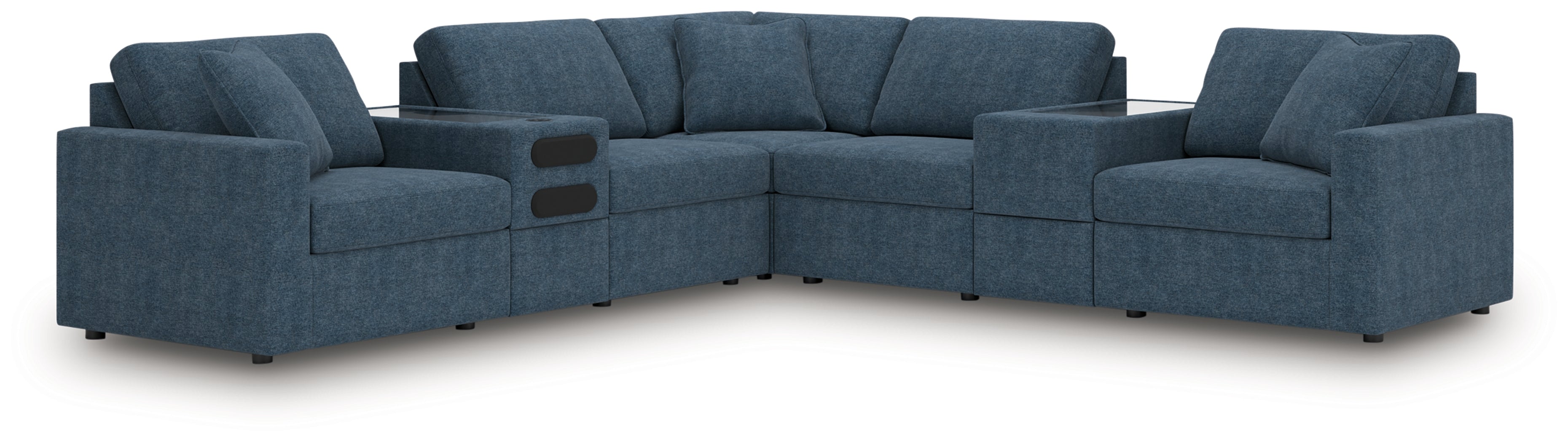 Homestyle Furniture - Ashley Furniture - Modmax 7-Piece Balanced Sectional with Audio and Storage Consoles - RAF 7-Piece Balanced Sectional with Audio and Storage Consoles / Ink - 92121S69