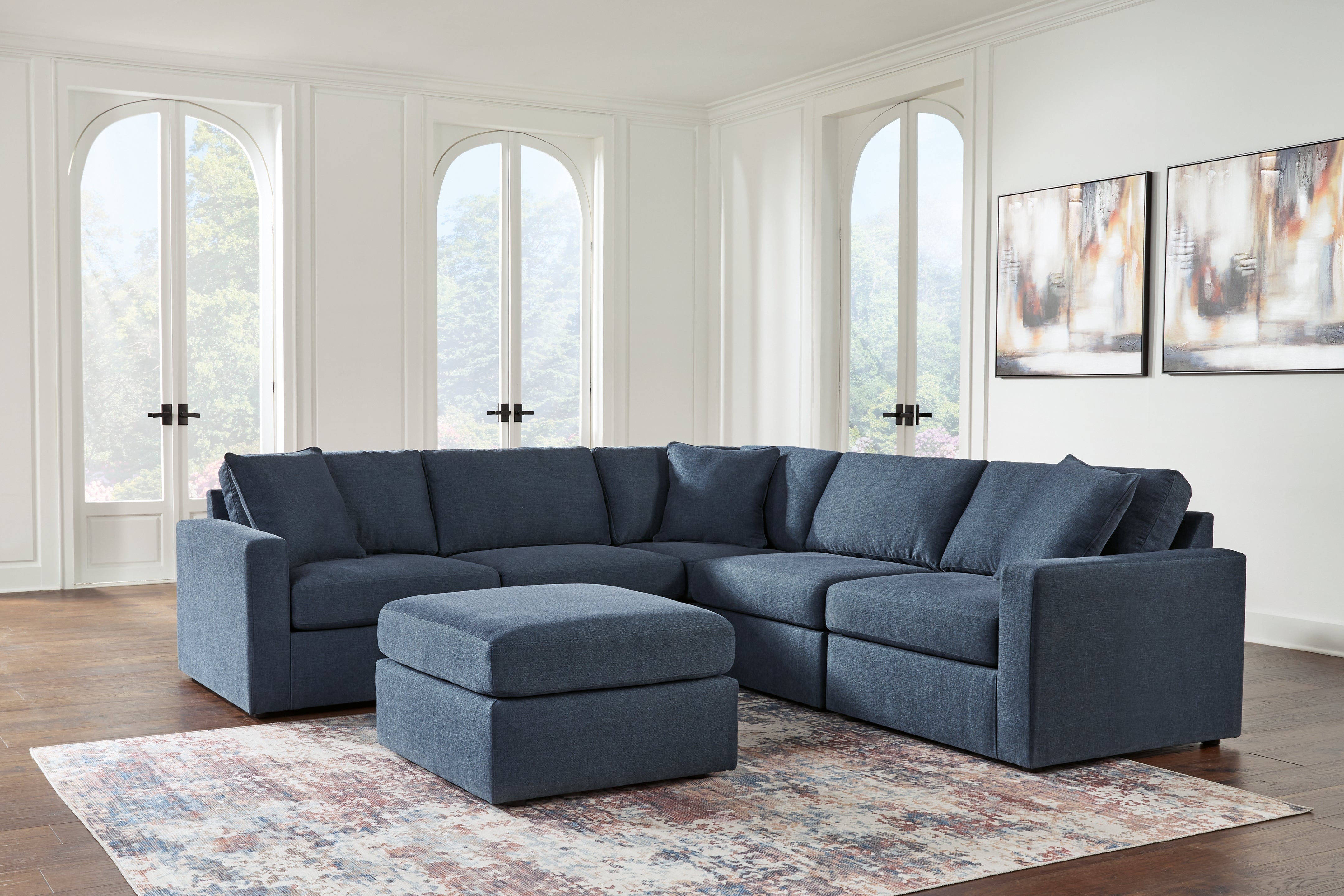 Homestyle Furniture - Ashley Furniture - Modmax 5-Piece Sectional and Ottoman - 5-Piece Sectional and Ottoman / Ink - 92121U14