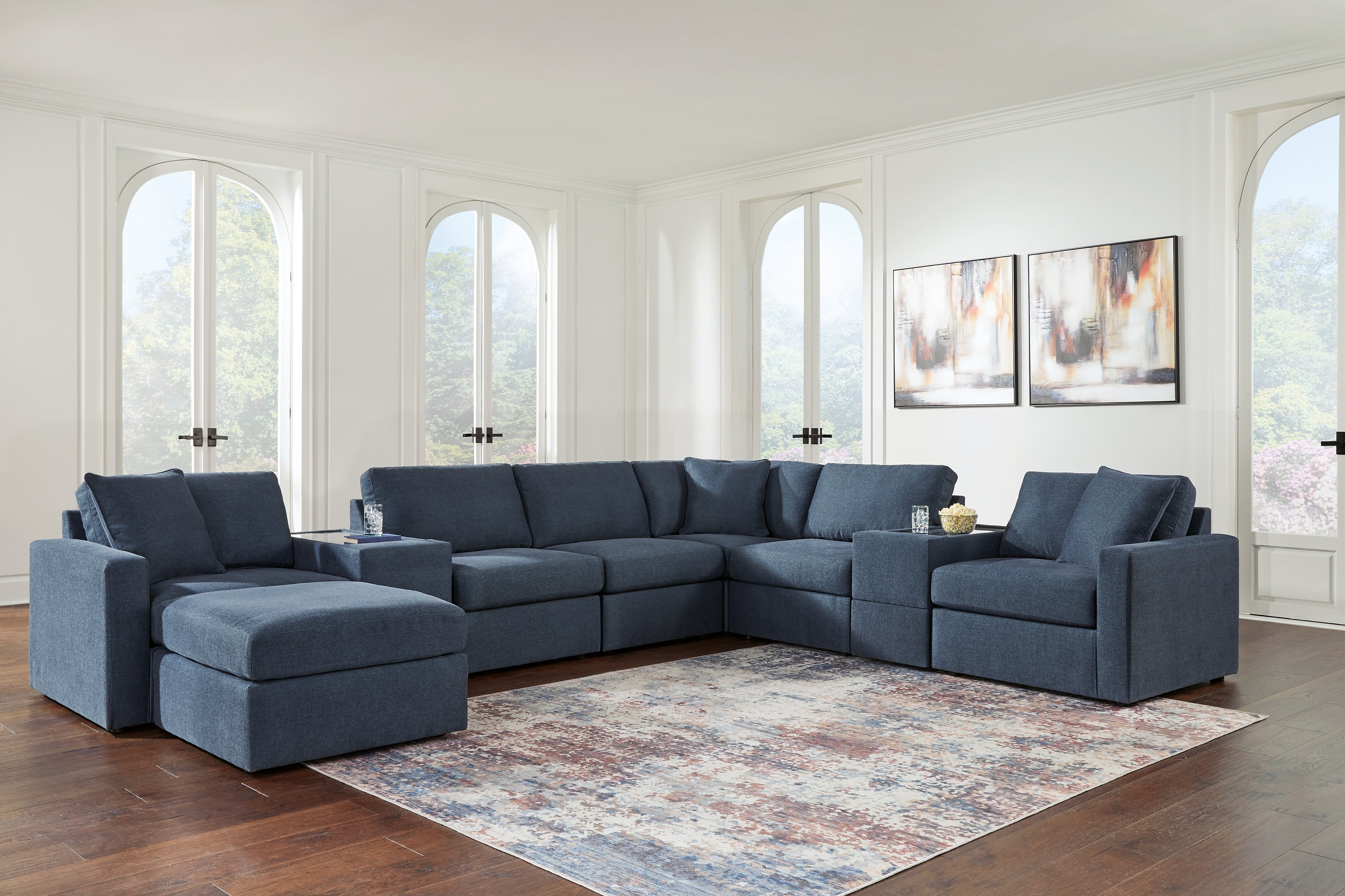 Homestyle Furniture - Ashley Furniture - Modmax 8-Piece Sectional and Ottoman - 8-Piece Sectional and Ottoman / Ink - 92121U3