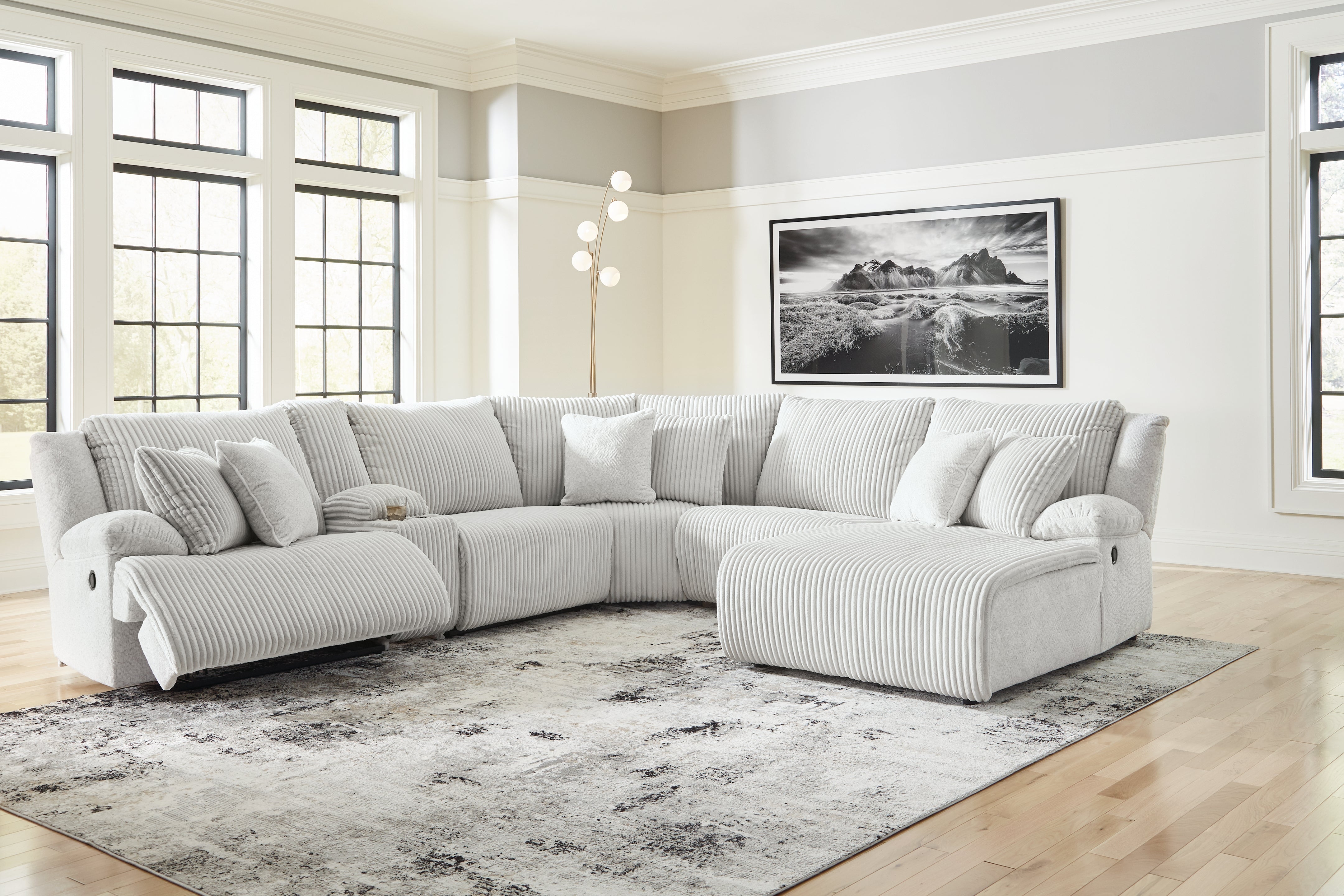Homestyle Furniture - Ashley Furniture - Top Tier 6-Piece Reclining Sectional with Chaise - 6-Piece Reclining Sectional with Chaise / Alloy - 92706S1