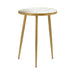 Homestyle Furniture - Coaster - Acheson Round Marble Top Side Table White and Gold - 930060