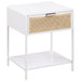 Homestyle Furniture - Coaster - Amherst 1-drawer Radio Weave Cane Metal Bedside Table White - 930236