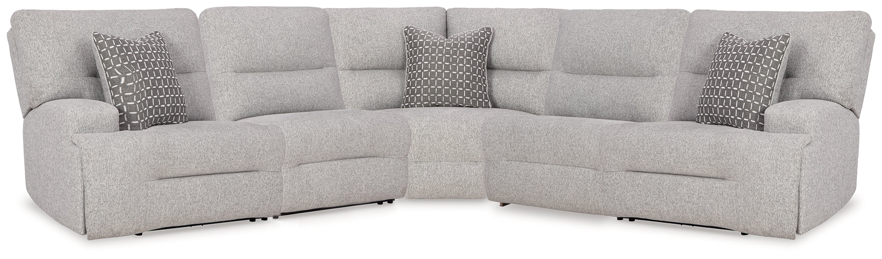 Homestyle Furniture - Ashley Furniture - Acklen Place 5-Piece Power Reclining Sectional - 5-Piece Power Reclining Sectional / Pewter - 93605S3