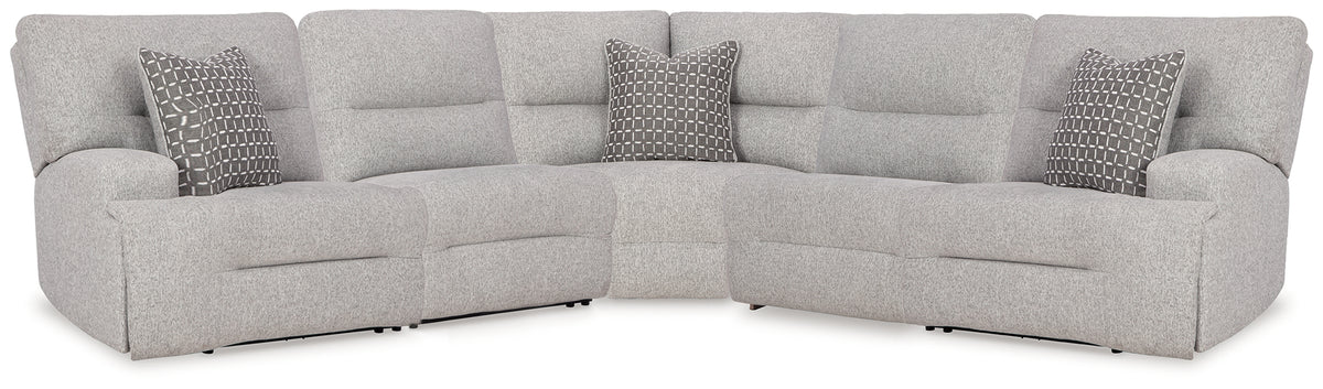 Homestyle Furniture - Ashley Furniture - Acklen Place 5-Piece Power Reclining Sectional - 5-Piece Power Reclining Sectional / Pewter - 93605S3