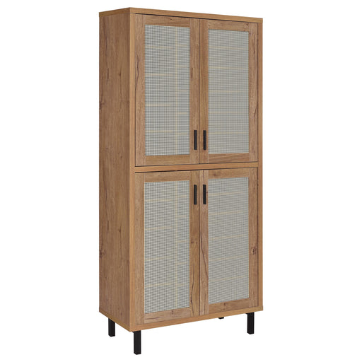 Homestyle Furniture - Coaster - Teller 80-inch 4-door Tall Shoe Storage Cabinet Natural Oak - 950440