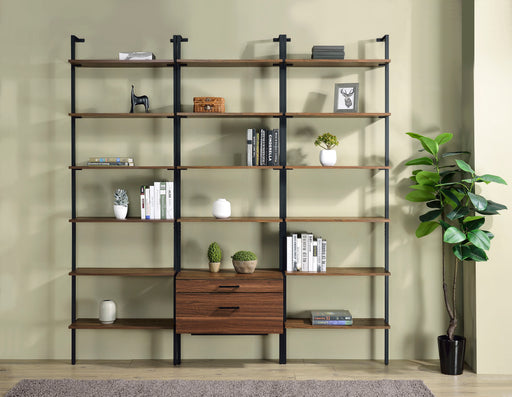 Homestyle Furniture - Coaster - Owens 3-piece 96-inch Wall Mounted Bookshelf Set Walnut - 980074-S3