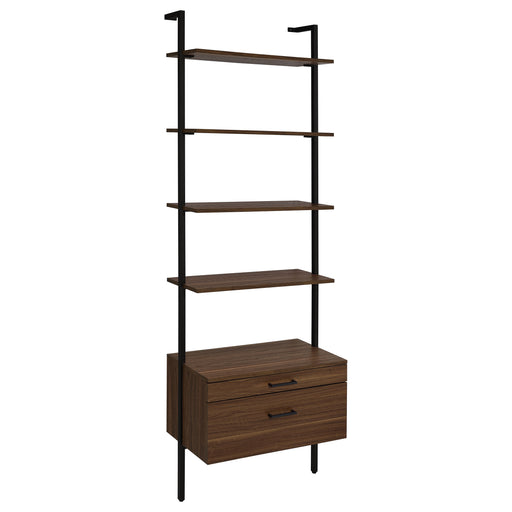 Homestyle Furniture - Coaster - Owens 96-inch 4-shelf Storage Wall Bookshelf Walnut - 980074